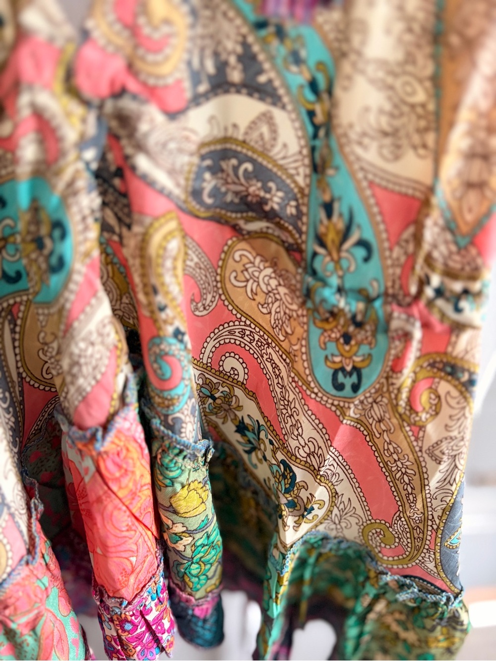 Boho Paisley Tie-Strap Women's Top - Multi - Picture 3 of 7
